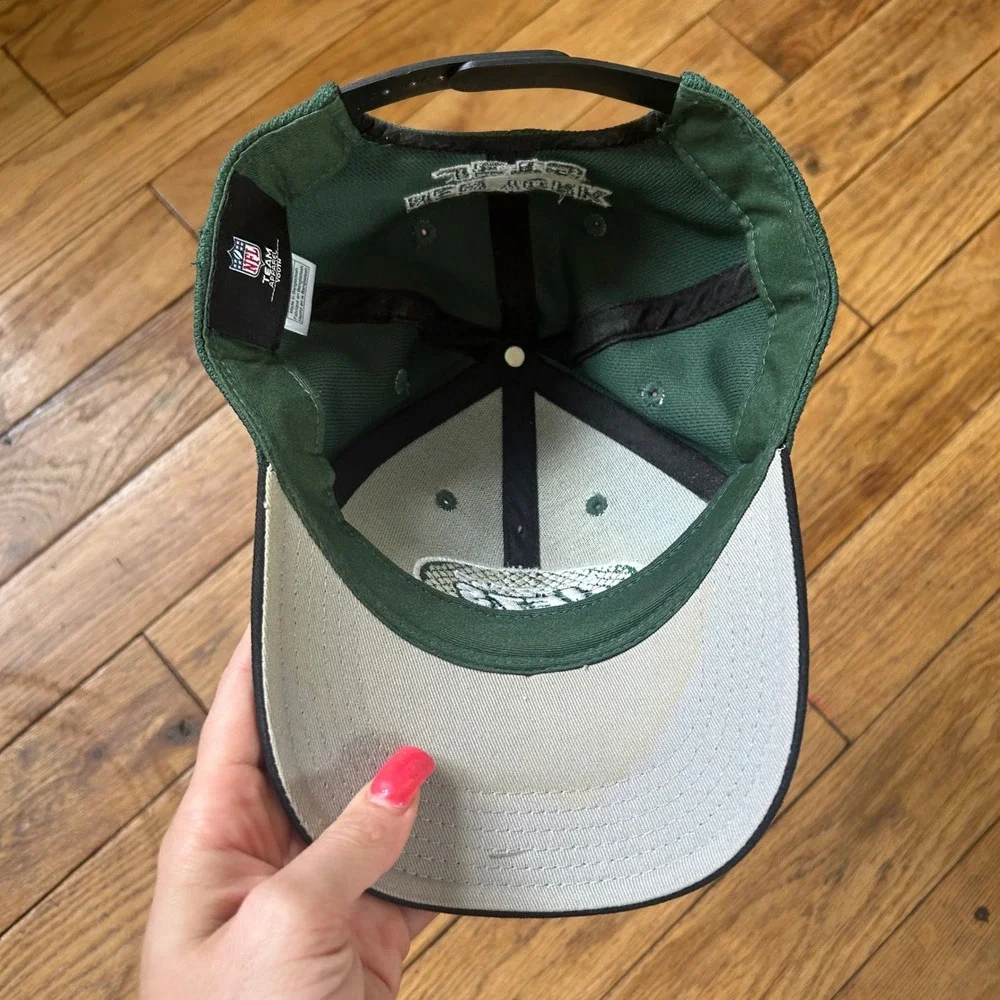 NFL Team Apparel Youth New York Jets Snapback Hat Green Black Embroidered Cap